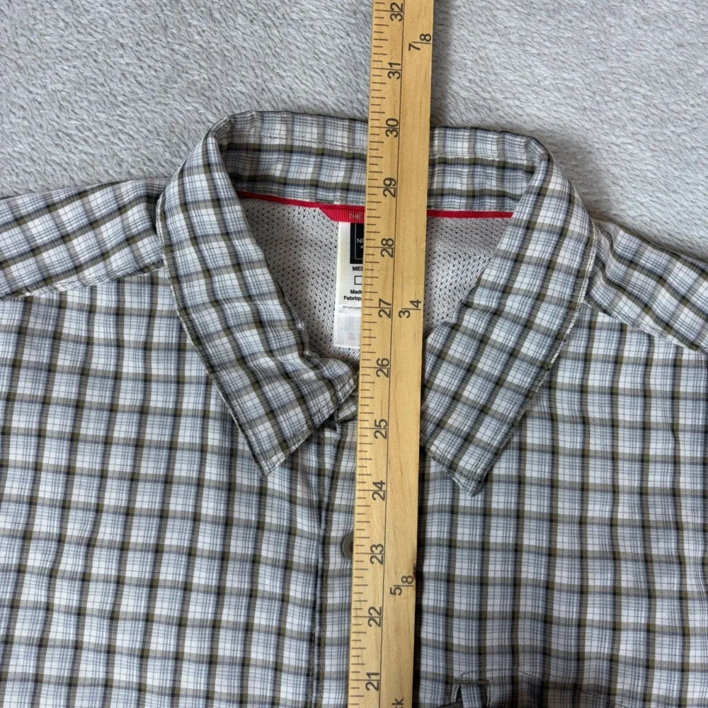 The North Face Shirts Mens M Plaid Long Sleeve Hiking Button Down Brown White